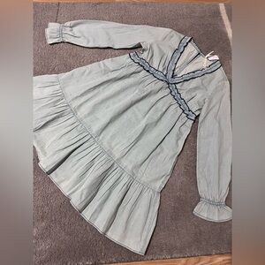 Roper Womens Denim V-Neck Light Blue 100% Cotton Small